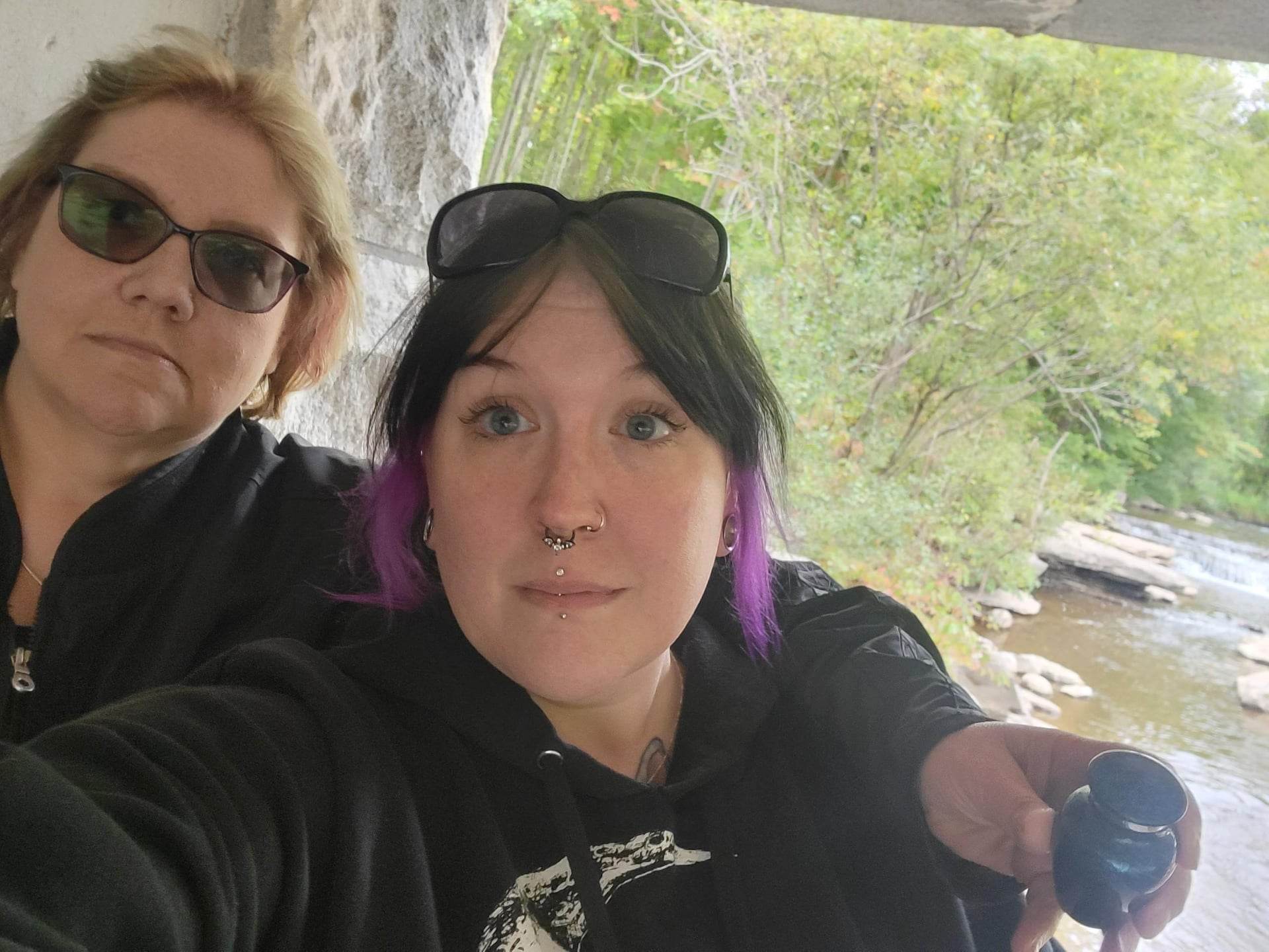 Anne and Katt returning to the same place with Marlon's ashes